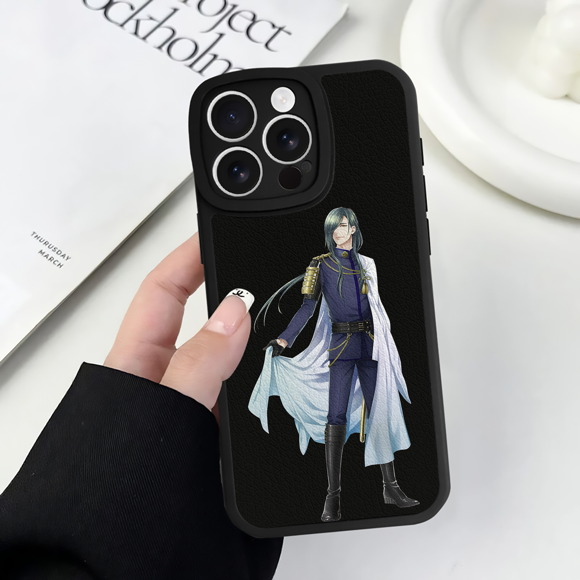 （画像用） 刀剣乱舞 Touken Ranbu 【iPhone 16シリーズ対応】シリコンスマホケース（レザー調） 材質：シリコン